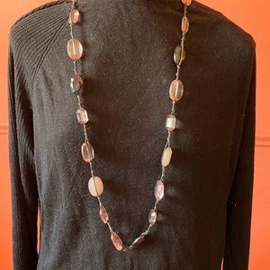 2/$20 Black smoky lavender beaded necklace